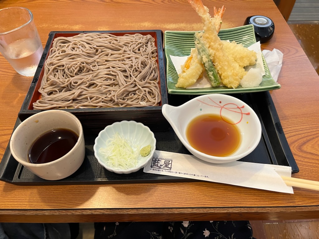 海老天ぷらとざるそば
