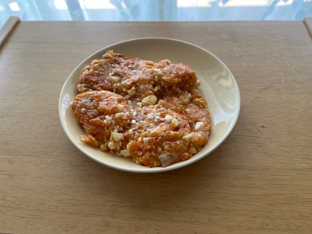 豆腐とキムチのチヂミ