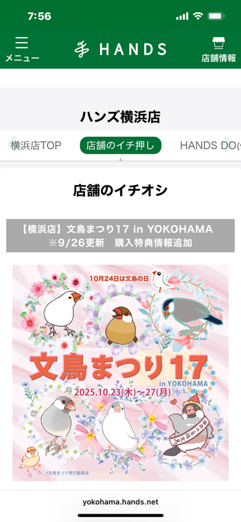 文鳥まつりの案内