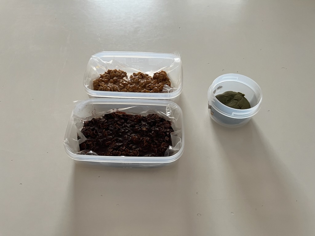 オートミールチョコクランチ、大豆粉ガトーショコラ