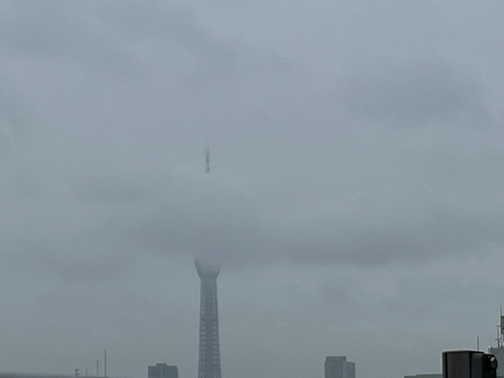 雲に隠れたスカイツリー