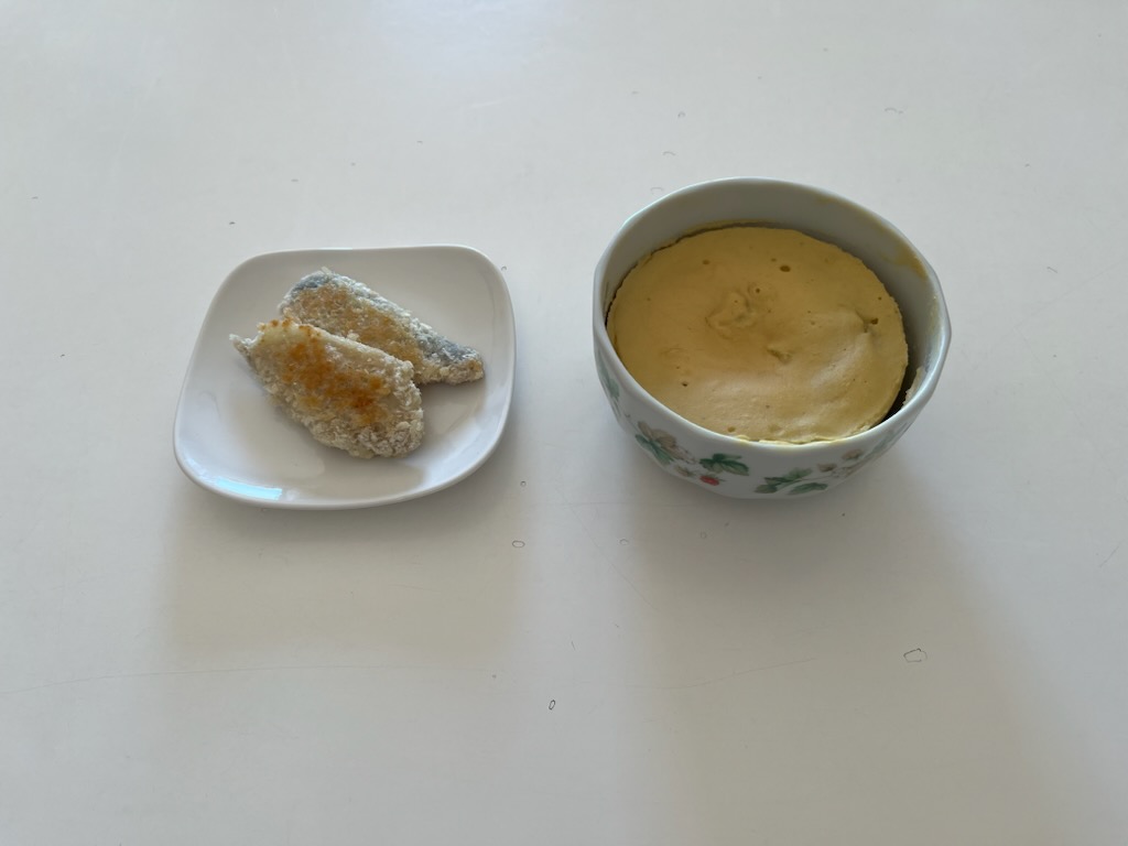 アジフライ、スイートポテトケーキ