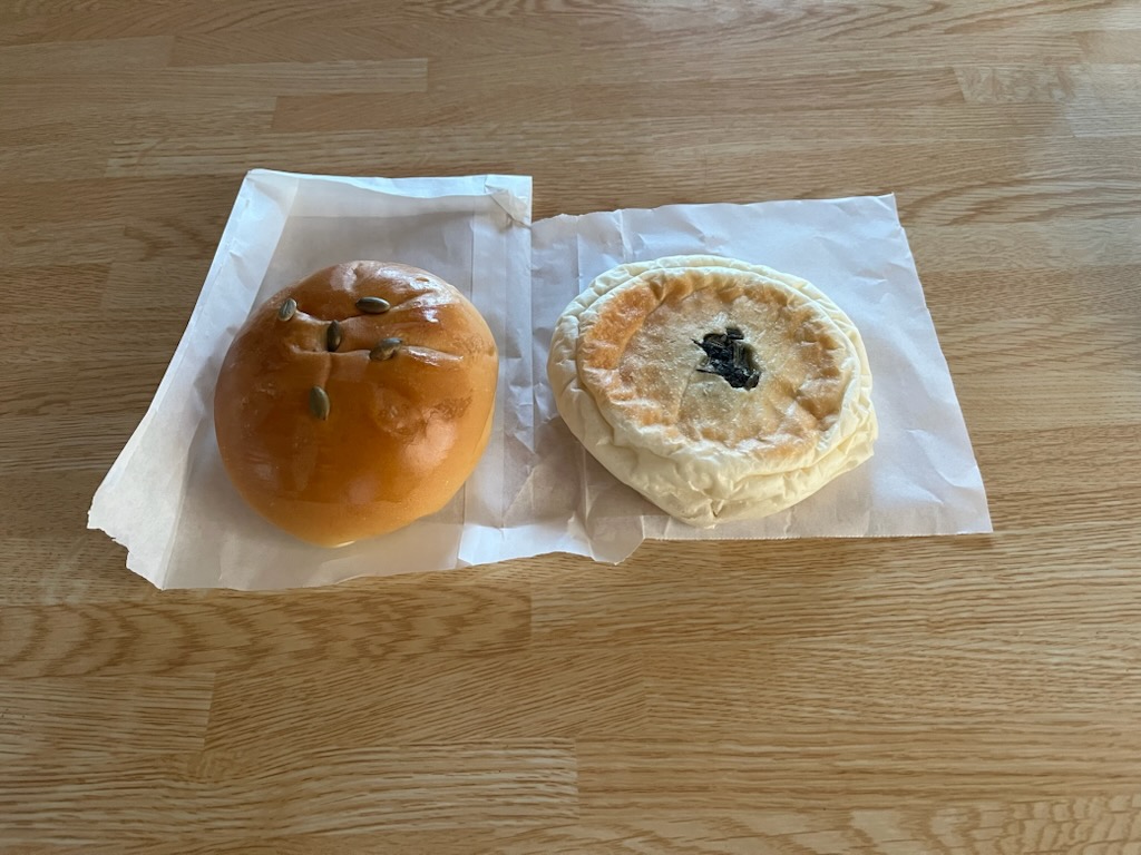 かぼちゃあんぱん、野沢菜のおやき