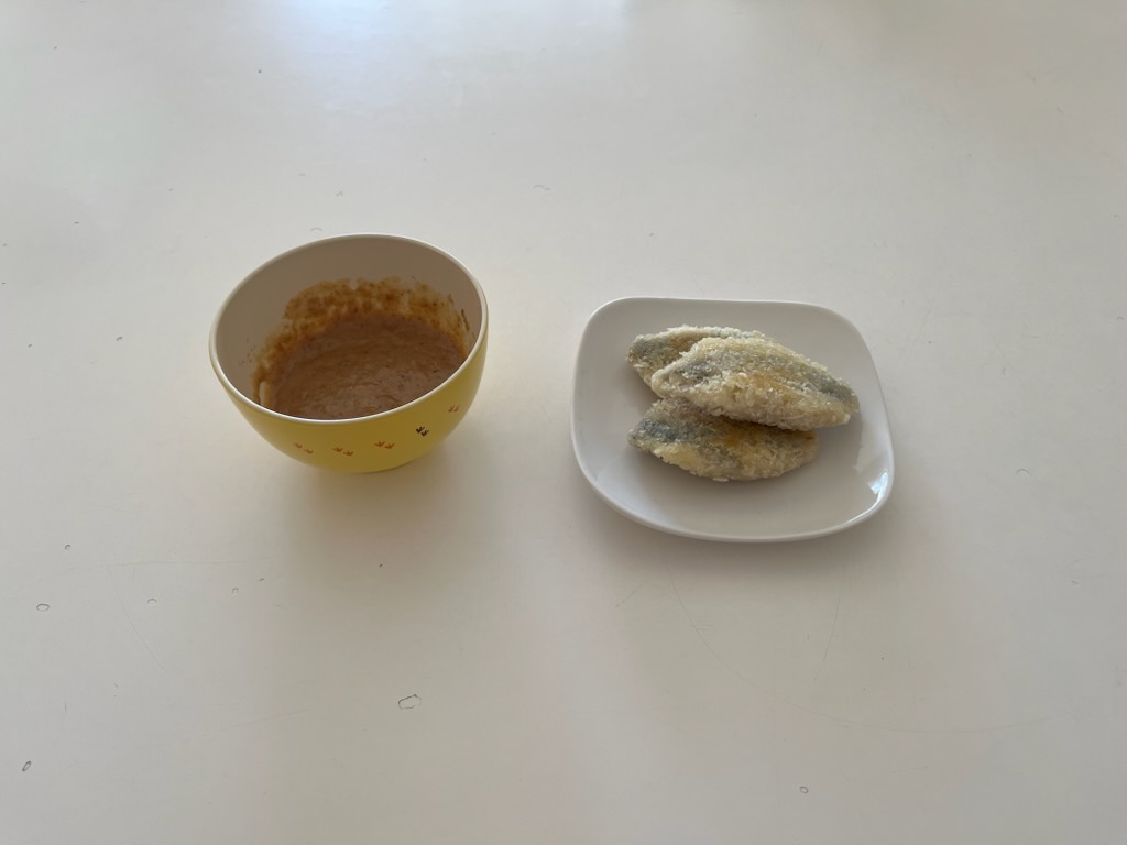 ごまだれ、アジフライ