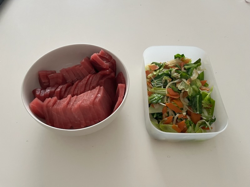 まぐろと野菜炒め