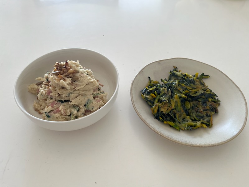 おからサラダ、かぼちゃガレット