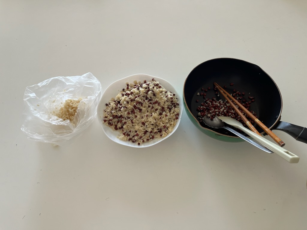 糀と小豆を混ぜたもの