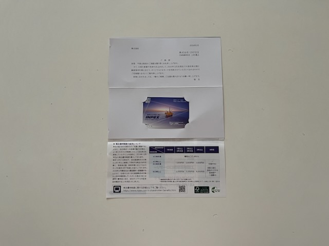 INPEXの株主優待クオカード