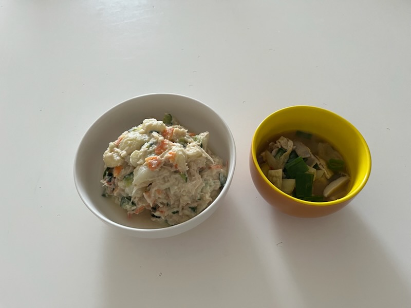 ポテトサラダ、豚汁