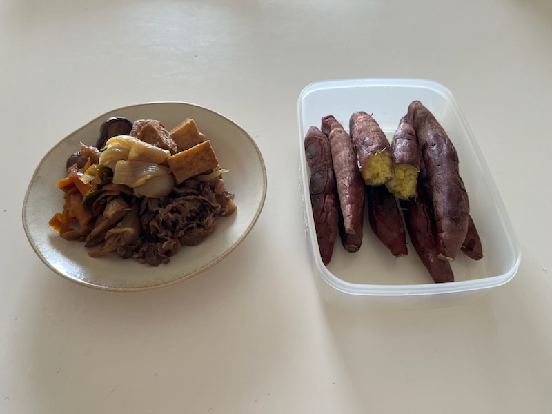 肉豆腐、焼き芋