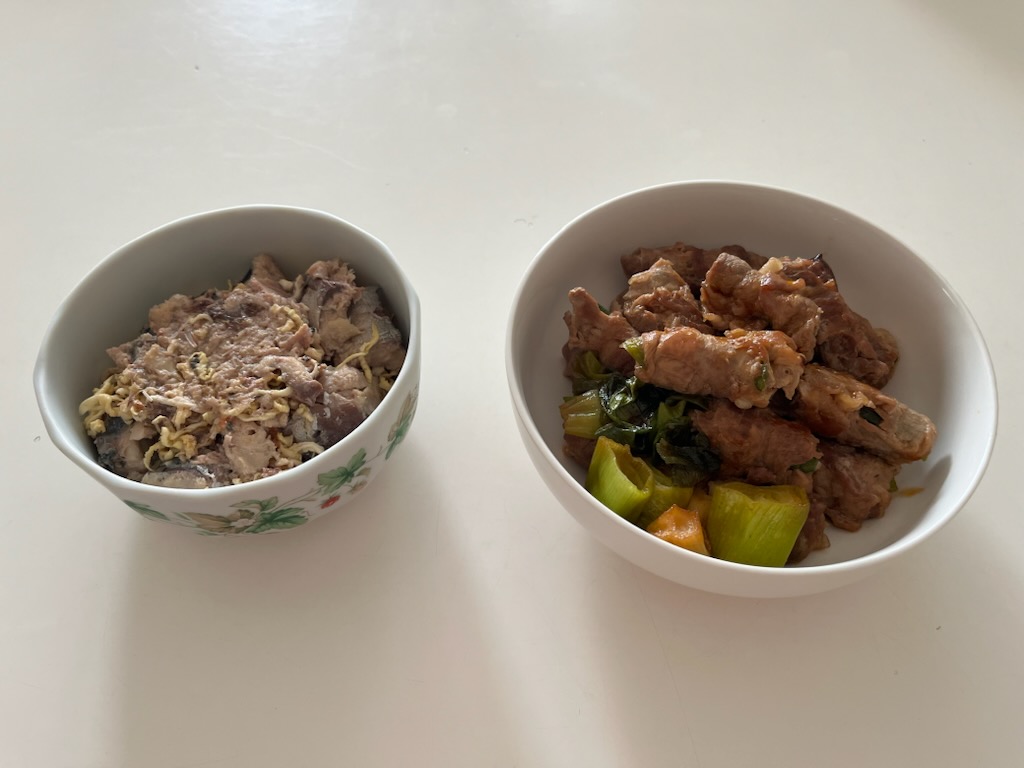 さば切干、ねぎの肉巻き