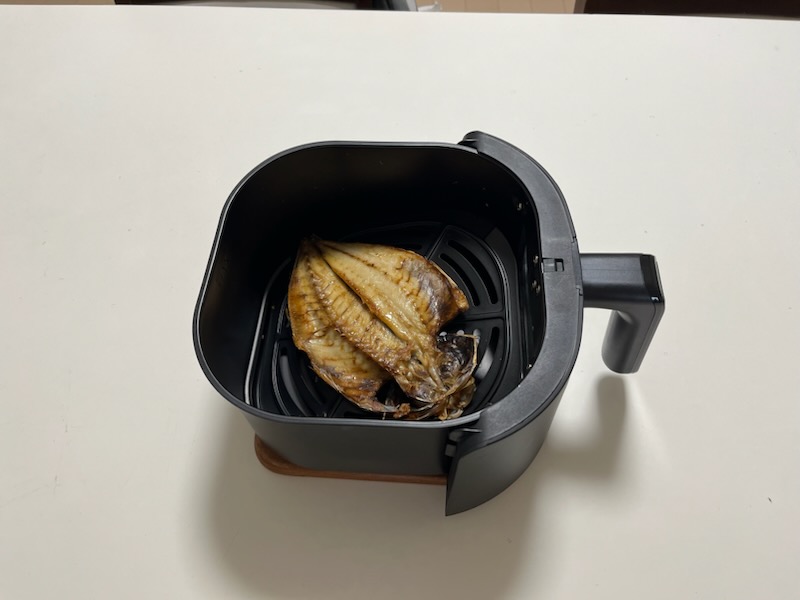 ノンフライヤーであじの干物