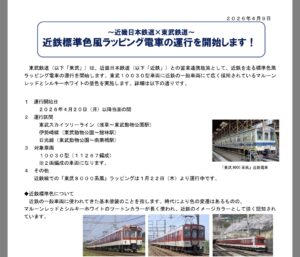 ラッピング電車の案内
