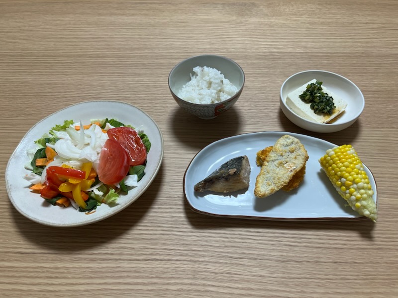 小皿に盛った私の夕ご飯