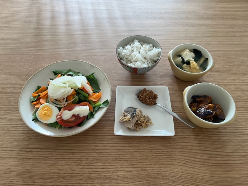 小皿に盛った私の昼ご飯