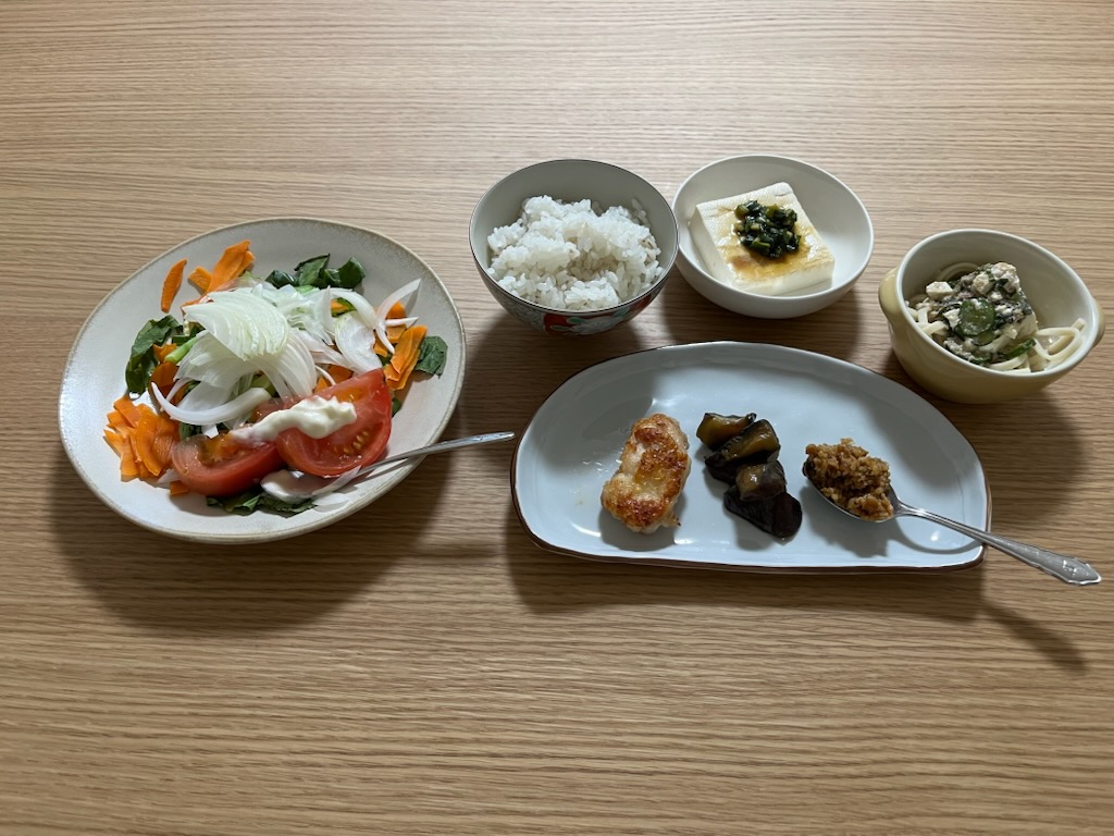小皿に盛った私の夕ご飯