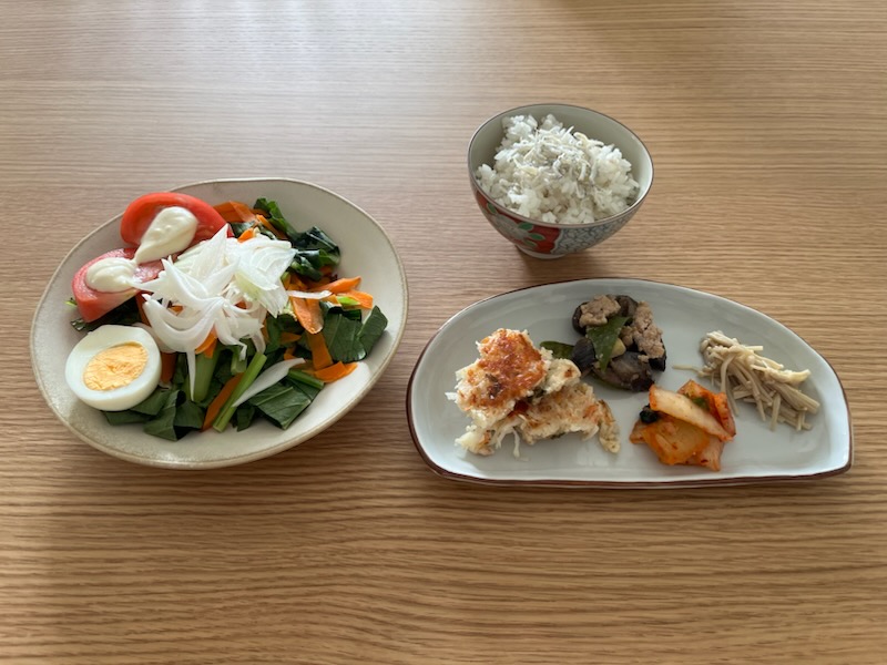 小皿に盛った私の昼ご飯