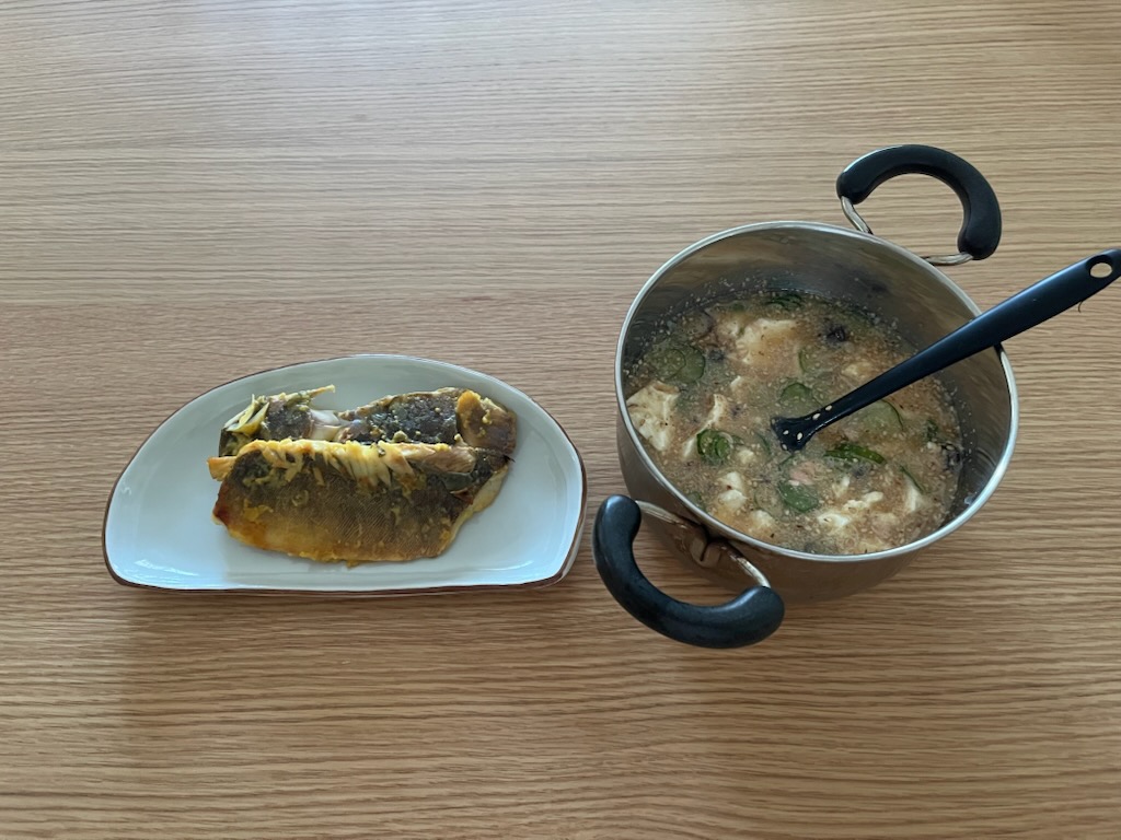ホッケの西京漬け、ツナの冷や汁