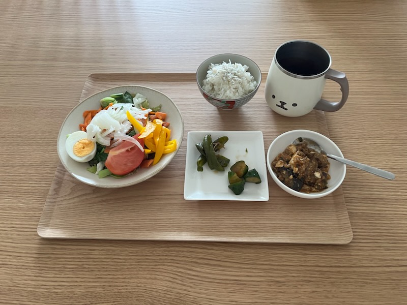 小皿に盛った私の昼ご飯