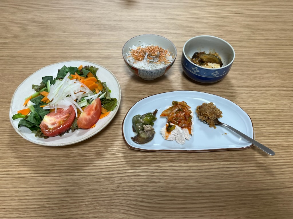 小皿に盛った私の夕ご飯