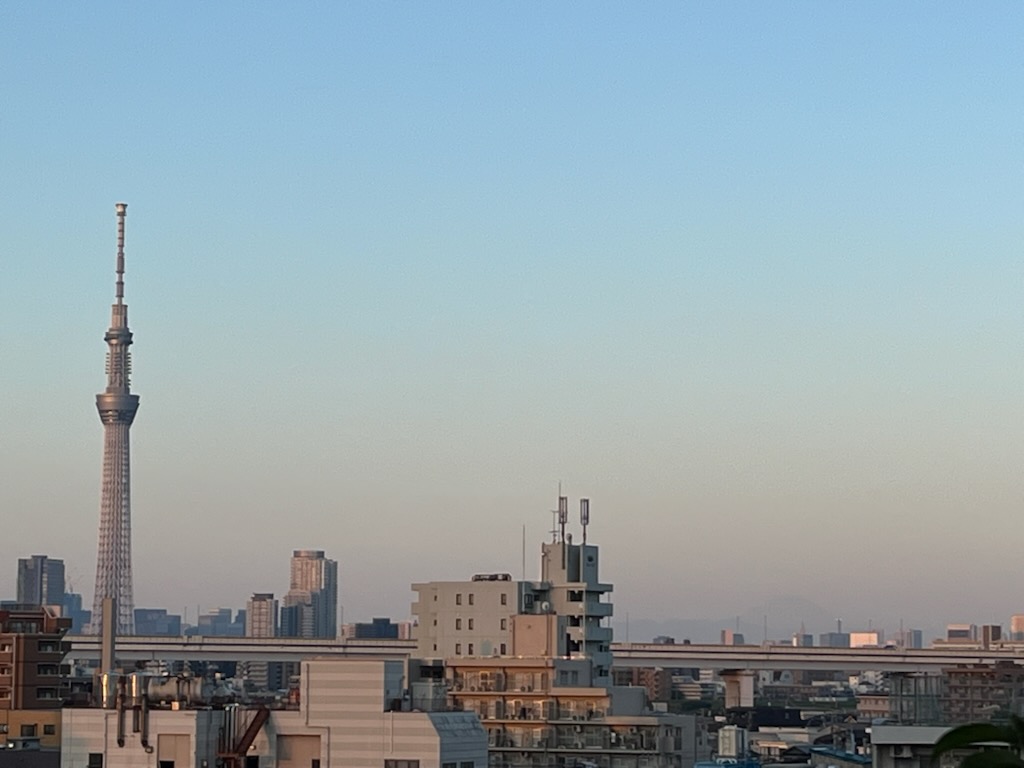 朝の空スカイツリー方面