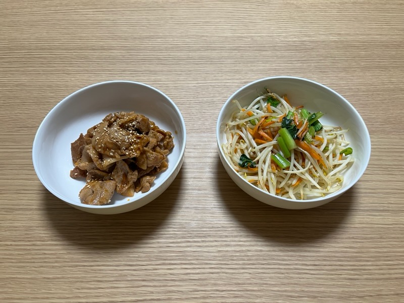 味付け豚肉と野菜炒め