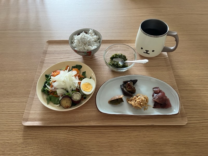 小皿に盛った私の昼ご飯