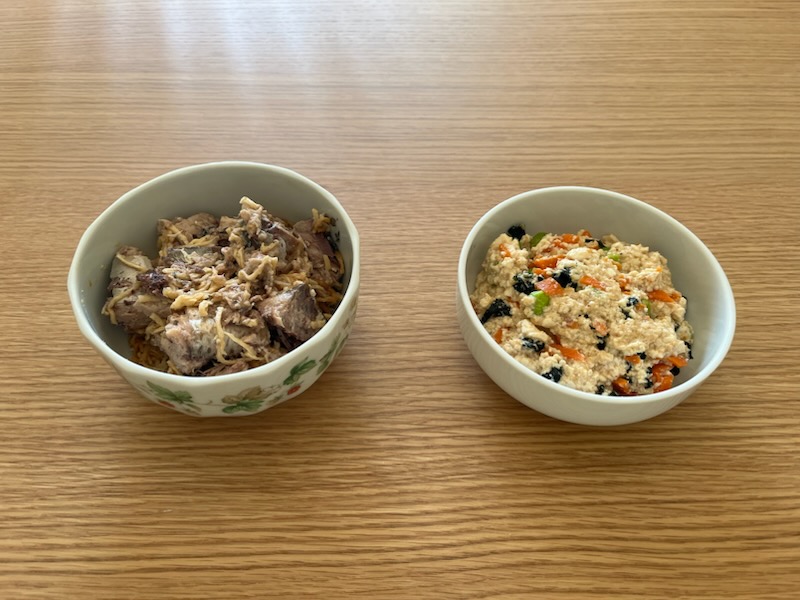 さば缶切干、豆腐とわかめのカラフルサラダ