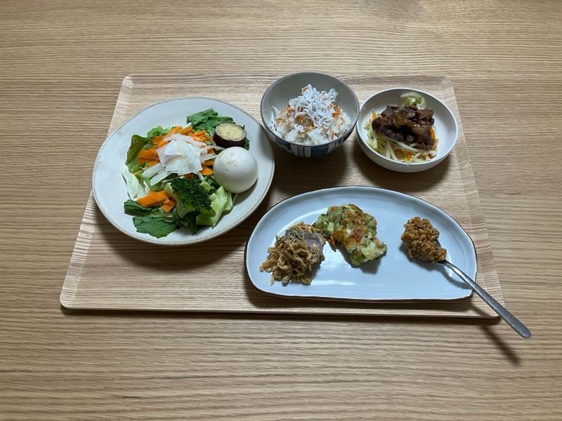 小皿に盛った私の夕ご飯